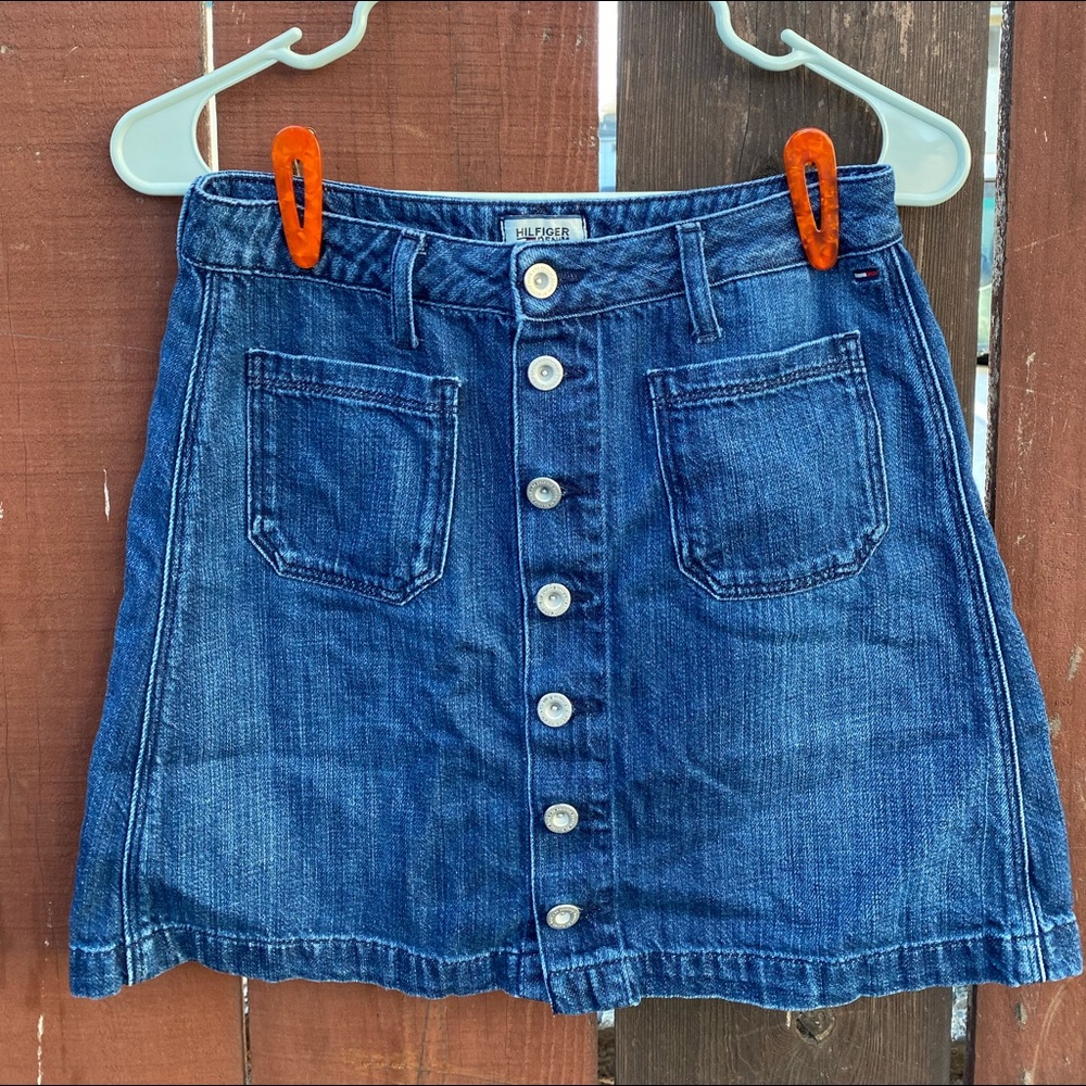 Vintage Tommy Hilfiger Denim Button Skirt
